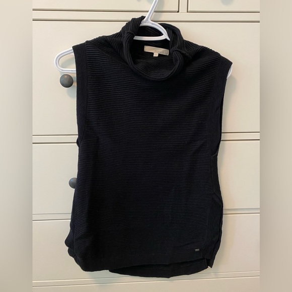 Black Sleeveless Monk & Lou Mock Neck Sweater Size XXS - Picture 1 of 4